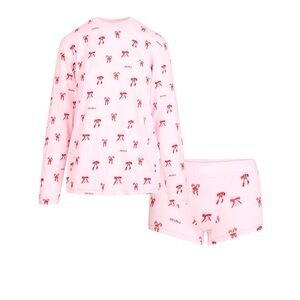 Skims Boyfriend Long Sleeve T-Shirt And Short Sleeve Boxer Set